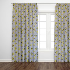레모네이드 코튼 거실형 커튼 2p
