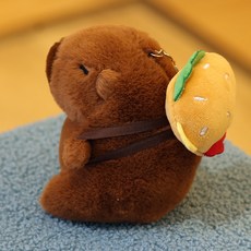 다다랜드 뚠빵한 키링 인형, 12cm, 햄버거 카피바라, 1개