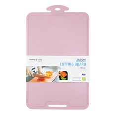 mommy's table 矽膠夾式副食品蔬果露營攜帶用砧板, 1個, 粉紅色