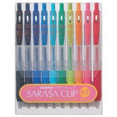 ZEBRA 斑馬牌 SARASA Clip 原子筆套裝, 10 色 0.3毫米, 多色, 1組