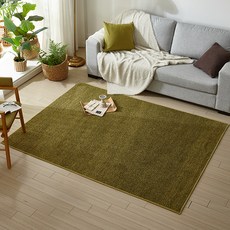 Gaongil 可水洗地毯 Olive Green 1入，尺寸:100x150 公分, 100 x 150cm, 橄欖綠