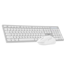 지클릭커 OFFICE PRO 인체공학 무소음 무선 키보드 + 마우스 세트, 화이트, WMK10, 일반형
