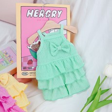 Pastel Pet Pet Ribbon 皺紋康康舞連體衣, 綠色, 1件
