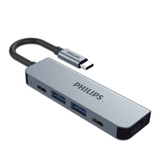 필립스 USB C to HDMI+USB+PD 5 IN 1 C타입 멀티 어댑터 SWV6115G, 혼합색상