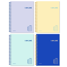 더오픈하우스 I AM 3000 8mm LINE NOTE 4종 세트 80-0001, VIOLET, NAVY, LIGHT BLUE, YELLOW, 1세트