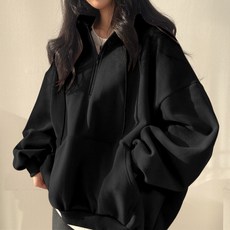 PEONIST 寬鬆連帽拉鍊大學T