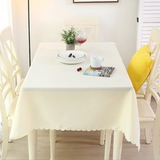 마켓감성 단색 홈파티 사각 테이블보, 아이보리, 180 x 260 cm