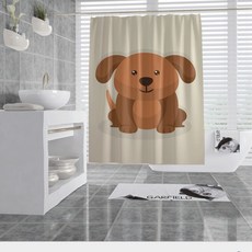 동물샤워커튼