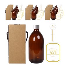 병도매닷컴 갈색커피 병 500ml + 스탬핑실버캡 + 병라벨 로얄밀크티화이트 + 캡라벨 로얄밀크티화이트봉인 + 박스, 10세트