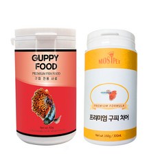 모스트펫 구피 전용 사료 82g + 프리미엄 구피 치어 사료 160g, 1세트
