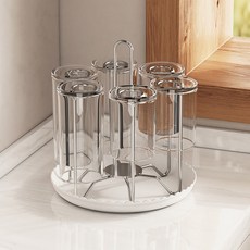 리빙공감 스테이 스텐304 물빠짐 컵거치 건조대 6구, 1개, 실버 1개, 실버