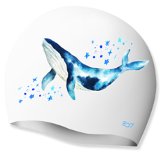 SD7 실리콘 성인용 수영모자, 꿈꾸는고래 화이트
