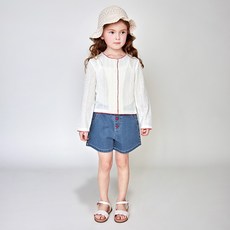 WALTONKIDS 女童款三顆心夏日牛仔褲