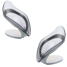 네이누스 나뭇잎 욕실 세면대 물빠짐 비누받침대, 2개, 그레이