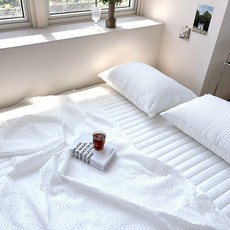 Lucidsleep 涼爽舒適海洋泡泡紗夏季被子毯子午睡被子 2入, 白色