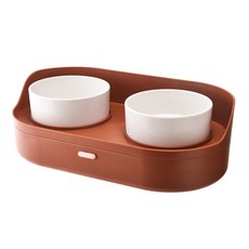 딩동펫 반려동물 앨런 수납 식기 2구, 레드, 1개