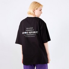 고스트리퍼블릭 여성용 우먼스 웨이브 그랩 루즈 오버핏 반팔 티셔츠 WT29108