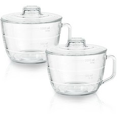 Glasslock 格拉氏洛克 可微波泡麵碗 1L, 透明, 2個
