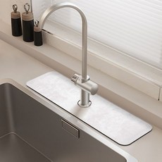데이소이 규조토 욕실 주방 베이직 수도꼭지 매트 38 x 13.8 cm, 04 화이트, 1개