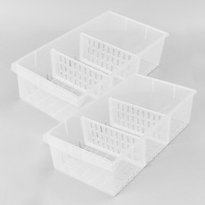 올유리빙 다용도 칸막이 정리함, 반투명, 2개