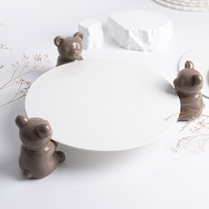 小熊蛋糕架底座圓形3號 + 小熊3p套裝, 棕色, 1組