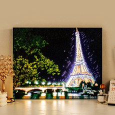 아트조이 DIY LED 캔버스형 보석십자수 40 x 50 cm, 에펠탑 야경, 1개
