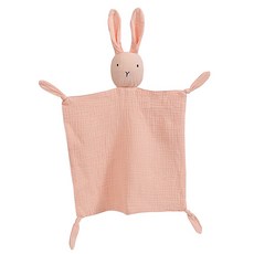 엠케이 유아용 쫑긋 토끼 손수건 애착인형, 핑크