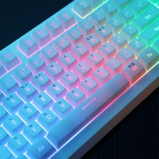 앱코 HACKER K150 텐키리스 레인보우 LED 게이밍 멤브레인 유선 키보드, 화이트 - 이미지 3
