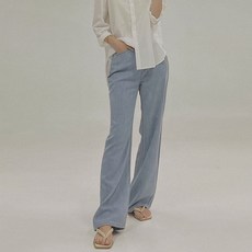 빼빼 여성용 롱 와이드 하이웨스트 코튼 린넨 청바지
