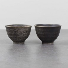 달소금 도자기 소주잔 전통주잔 골뱅이술잔, 딥그레이, 2개 딥그레이, 2개