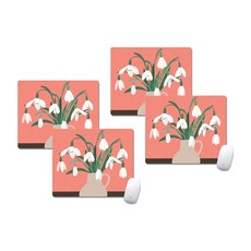 플라워 블룸 아트 마우스패드 20 x 24 cm, 08, 4개