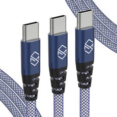 신지모루 메쉬 C타입 고속충전 케이블 3p, 3m, 블루