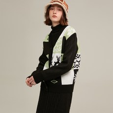 로켓런치 여성용 R NORDIC CHECK KNIT CARDIGAN