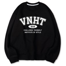VENHIT 校園風Logo印花寬鬆棉質長袖上衣