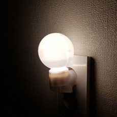 쌍떼 감성 LED 취침등 볼 전구색(노란빛)