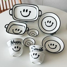 貓王微笑餐具組 10p, 黑色 白色, 7種, 1組