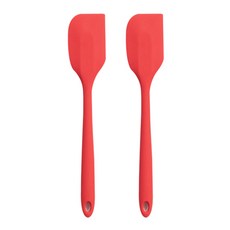 키친팩토리 프리미엄 파스텔 실리콘 미니 스패츌라, 레드, 2개
