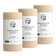 Frog 拋棄式特強版菜瓜布, 3捲, 米色, 60張