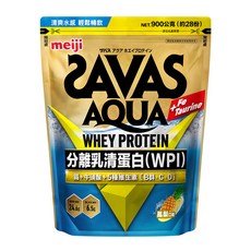 明治 SAVAS AQUA 全分離乳清蛋白粉 (WPI) 鳳梨口味, 含5種維生素 [B群、C、D]，淨重900公克, 900g, 1包
