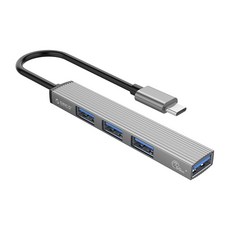 오리코 알루미늄 C타입 USB3.0 허브 4포트 ORICO-AH-13, 그레이