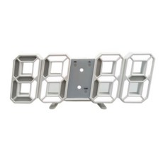 디퍼플 LED 디지털 3D 벽걸이 탁상시계, 화이트