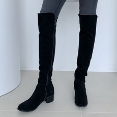 자라스웨이드부츠 코나블루 여성용 스웨이드 롱부츠 5cm DT3062