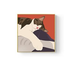 뷰넷 감성 고양이 팝아트 그림 E YBW9318, 골드