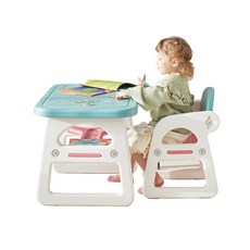 베네베네 헬로 베어 유아 책상 + 의자 세트 1인용, 라이트그린