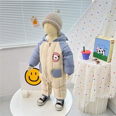 베베니즈 아동용 큐트 팬더 패딩 방한 우주복