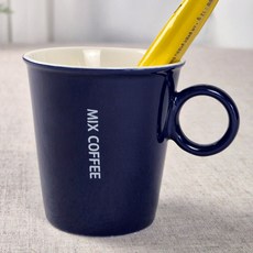 파울러스 뉴 믹스 커피 머그잔, 네이비, 1개 네이비, 1개