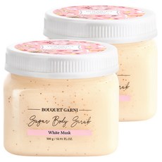 부케가르니 슈가 바디스크럽 화이트머스크향, 500g, 2개