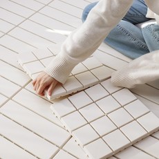 Promade Tools 組裝式DIY室內裝飾地板磁磚 石頭, 9個, 象牙白