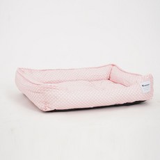 개과천선 강아지 여름용 도트 쿨 사각 방석, 핑크