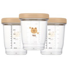 티지엠 에코젠 이유식 보관 용기, 240ml, 탠브라운, 1세트